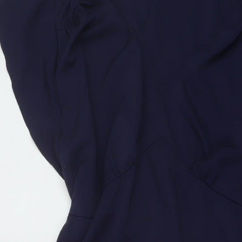 Marks and Spencer Womens Blue Polyester A-Line Size 18 Round Neck Pullover