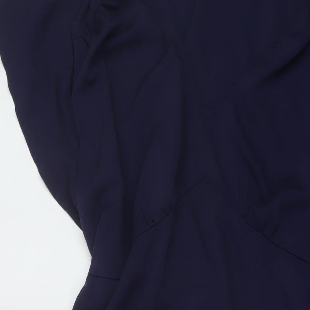 Marks and Spencer Womens Blue Polyester A-Line Size 18 Round Neck Pullover