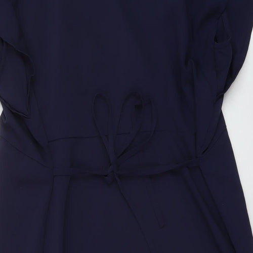 Marks and Spencer Womens Blue Polyester A-Line Size 18 Round Neck Pullover