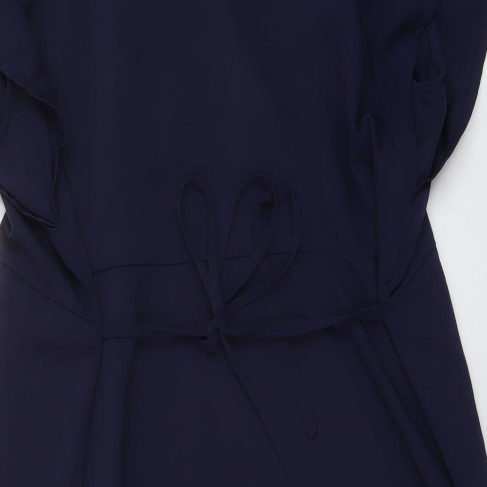 Marks and Spencer Womens Blue Polyester A-Line Size 18 Round Neck Pullover