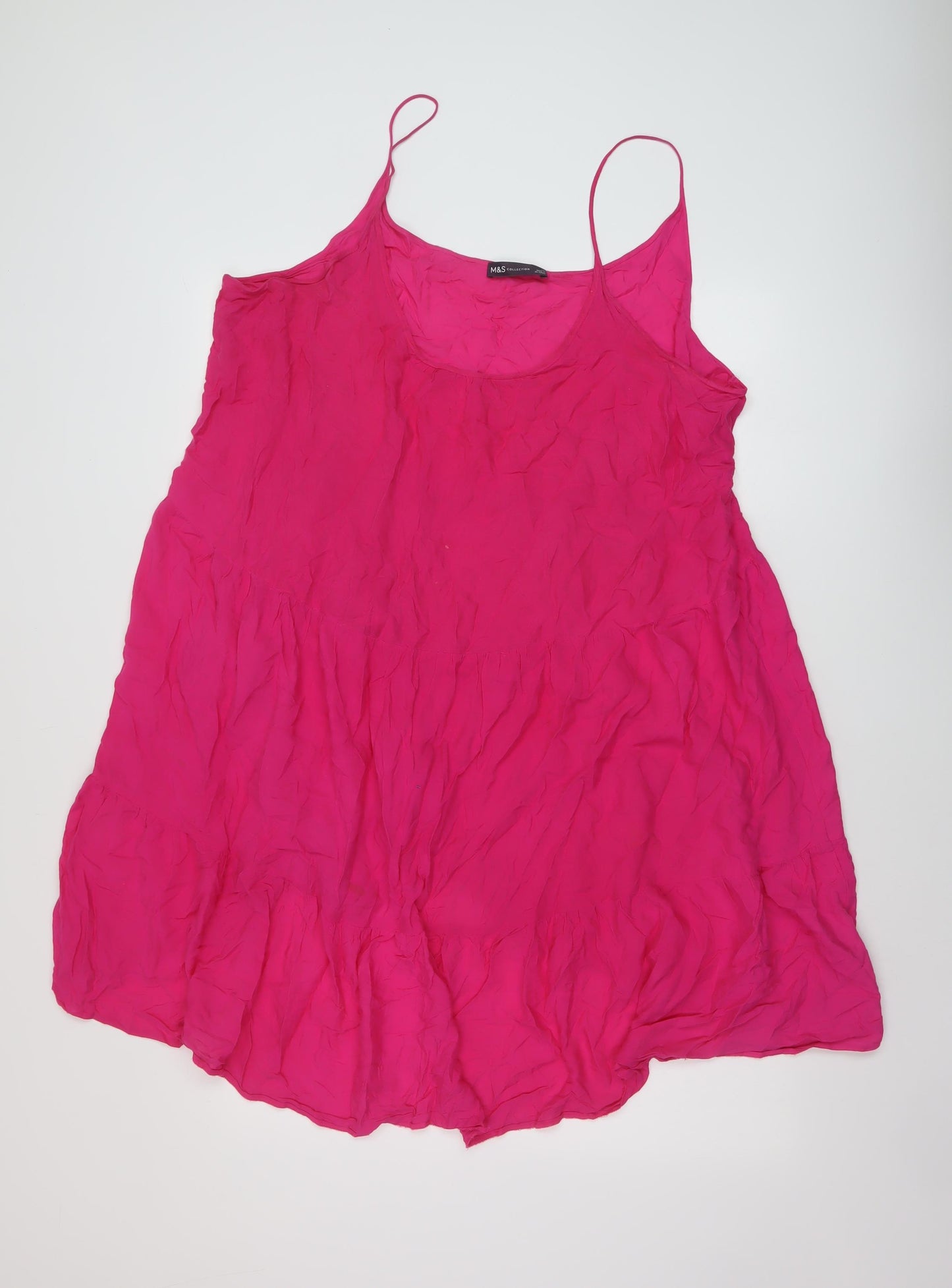 Marks and Spencer Womens Pink Viscose A-Line Size 18 Round Neck Pullover