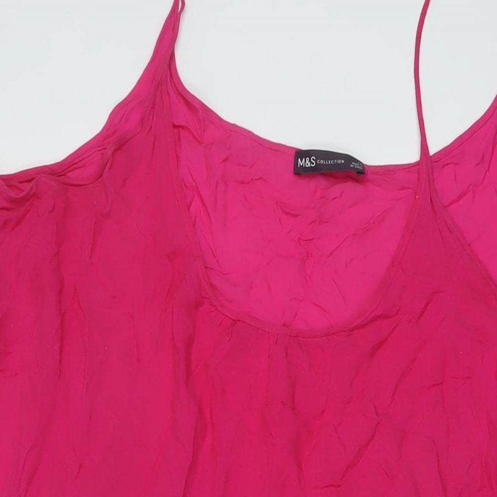 Marks and Spencer Womens Pink Viscose A-Line Size 18 Round Neck Pullover