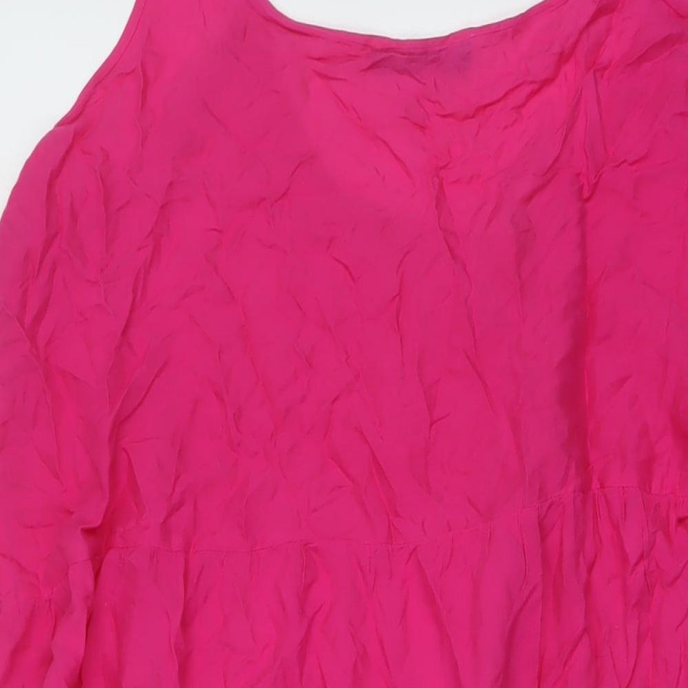 Marks and Spencer Womens Pink Viscose A-Line Size 18 Round Neck Pullover