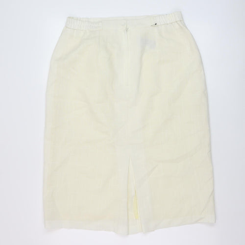 Fiorella Womens Ivory Polyester Straight & Pencil Skirt Size 16 Zip