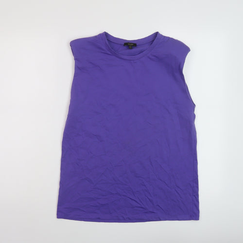 Massimo Dutti Womens Pink Cotton Basic T-Shirt Size S Round Neck