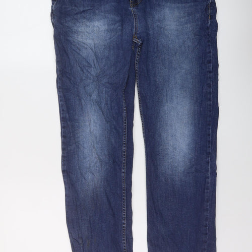 Burton Mens Blue Cotton Straight Jeans Size 34 in L31 in Regular Button