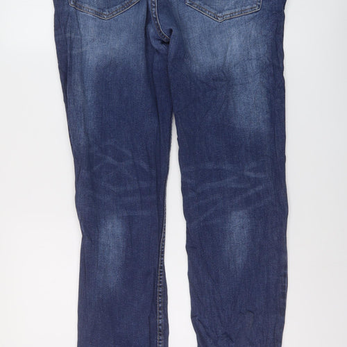 Burton Mens Blue Cotton Straight Jeans Size 34 in L31 in Regular Button