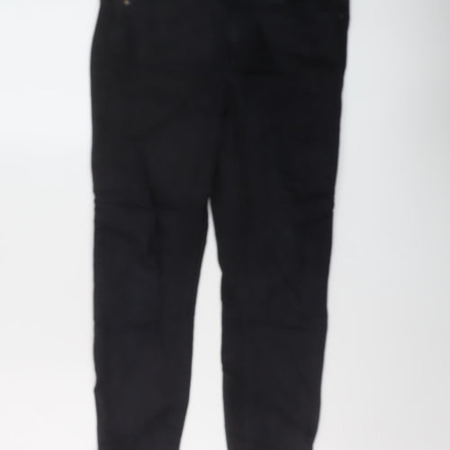 Topshop Womens Black Cotton Skinny Jeans Size 28 in L25 in Regular Button