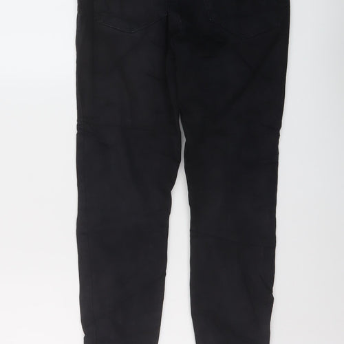 Topshop Womens Black Cotton Skinny Jeans Size 28 in L25 in Regular Button