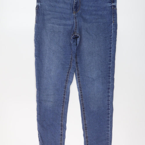 New Look Womens Black Cotton Skinny Jeans Size 12 L25 in Regular Button