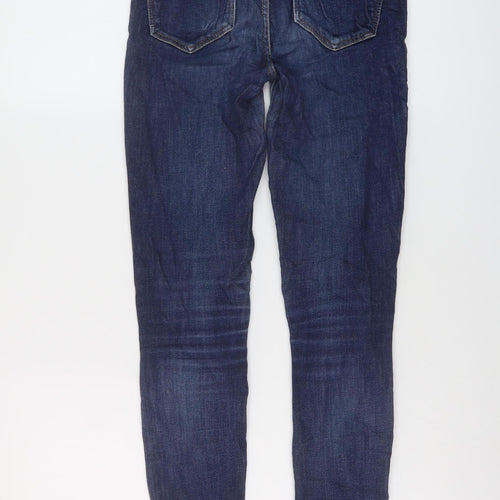 Zara Womens Blue Cotton Skinny Jeans Size 8 L27 in Regular Button