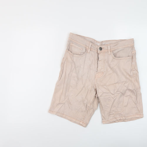 Denim & Co. Mens Pink Cotton Bermuda Shorts Size 30 in L9 in Regular Button