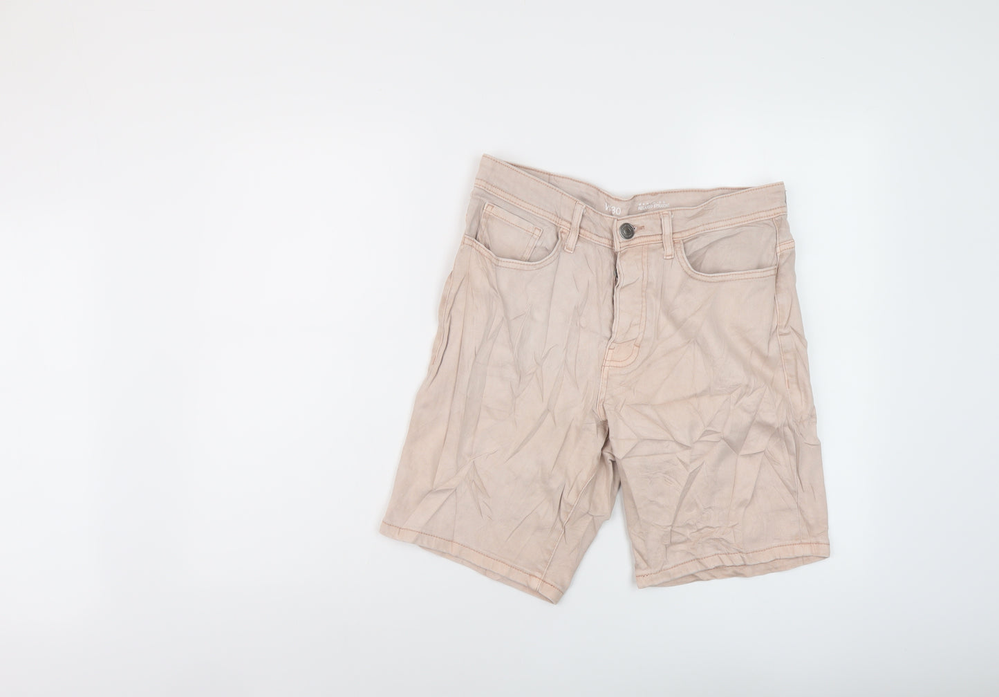 Denim & Co. Mens Pink Cotton Bermuda Shorts Size 30 in L9 in Regular Button