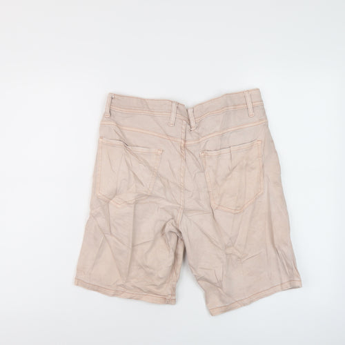 Denim & Co. Mens Pink Cotton Bermuda Shorts Size 30 in L9 in Regular Button