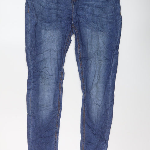 Closure Mens Blue Cotton Skinny Jeans Size 34 in L30 in Regular Button