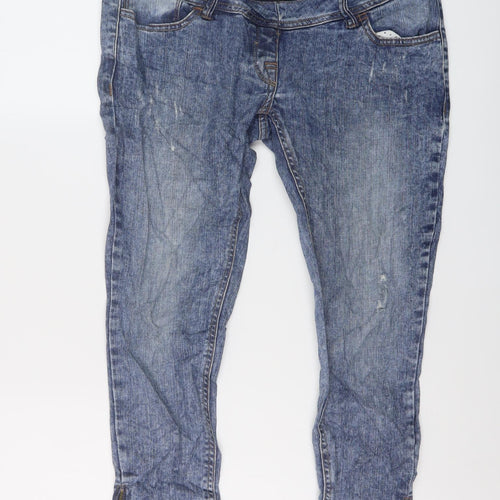 NEXT Womens Blue Cotton Skinny Jeans Size 8 L24 in Regular