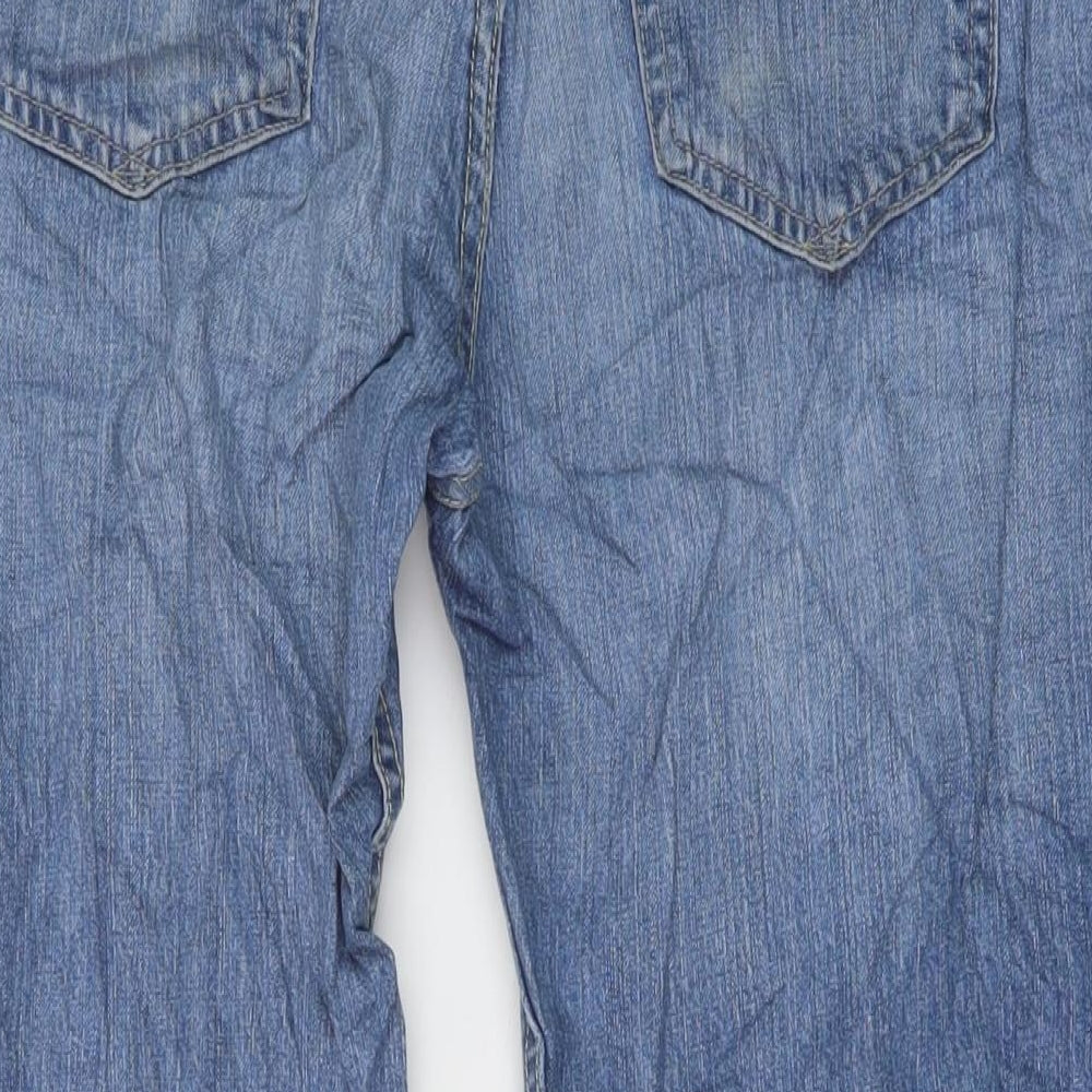 Blue Harbour Mens Blue Cotton Straight Jeans Size 34 in L29 in Regular Button