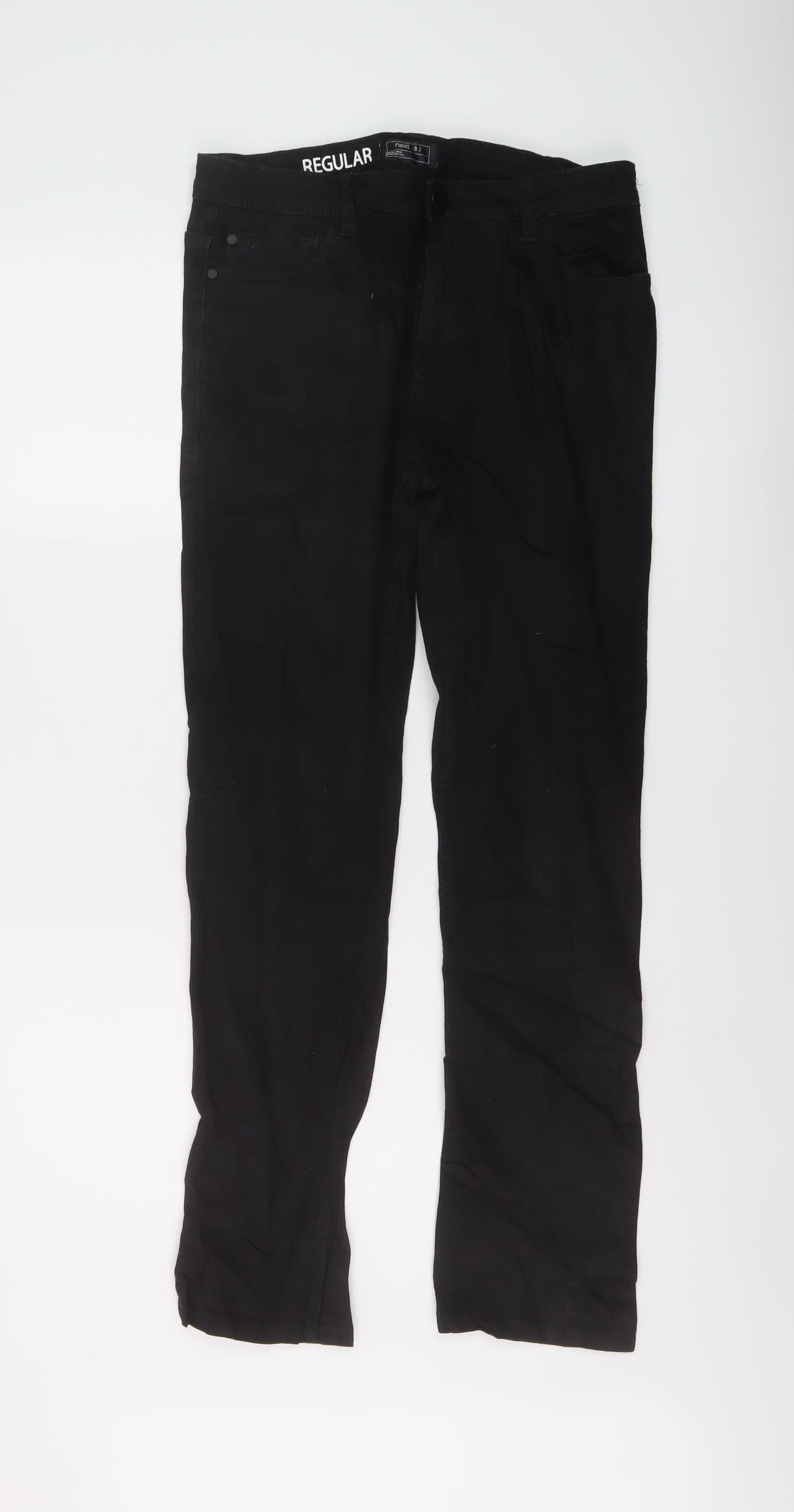 NEXT Boys Black Cotton Straight Jeans Size 14 Years Regular Zip