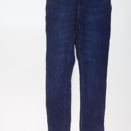 Denim & Co. Womens Blue Cotton Skinny Jeans Size 4 L25 in Regular Button