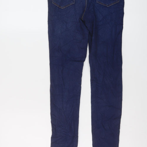 Denim & Co. Womens Blue Cotton Skinny Jeans Size 4 L25 in Regular Button