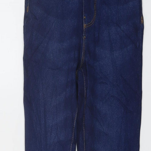 Denim & Co. Womens Blue Cotton Skinny Jeans Size 4 L25 in Regular Button