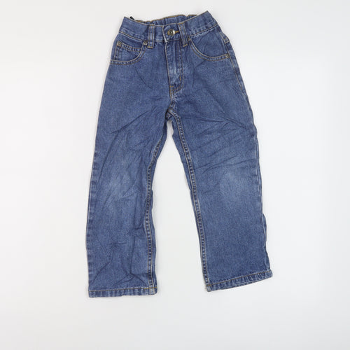 George Boys Blue Cotton Straight Jeans Size 4-5 Years Regular Button