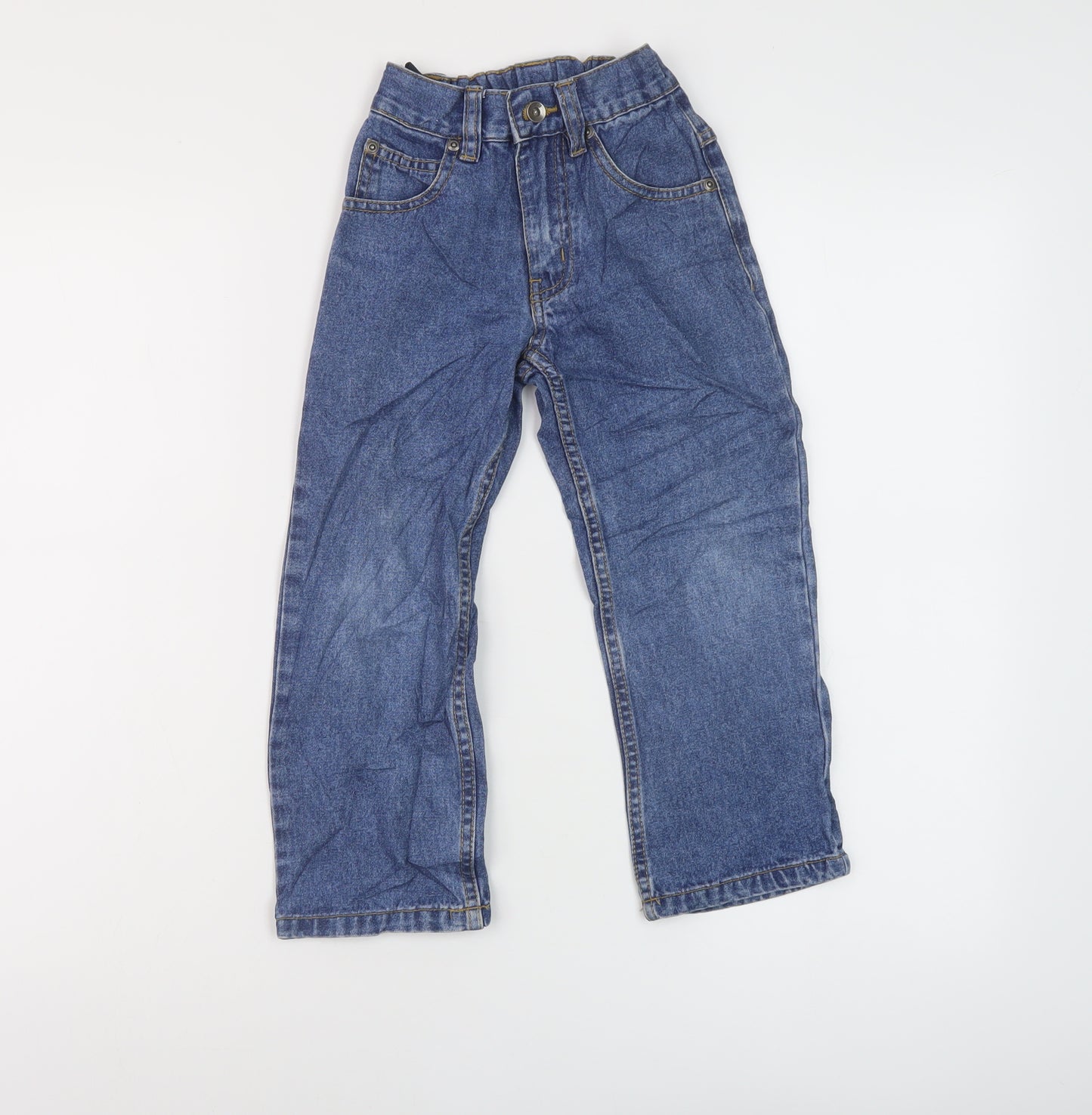 George Boys Blue Cotton Straight Jeans Size 4-5 Years Regular Button