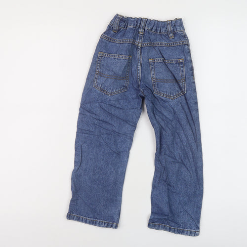 George Boys Blue Cotton Straight Jeans Size 4-5 Years Regular Button