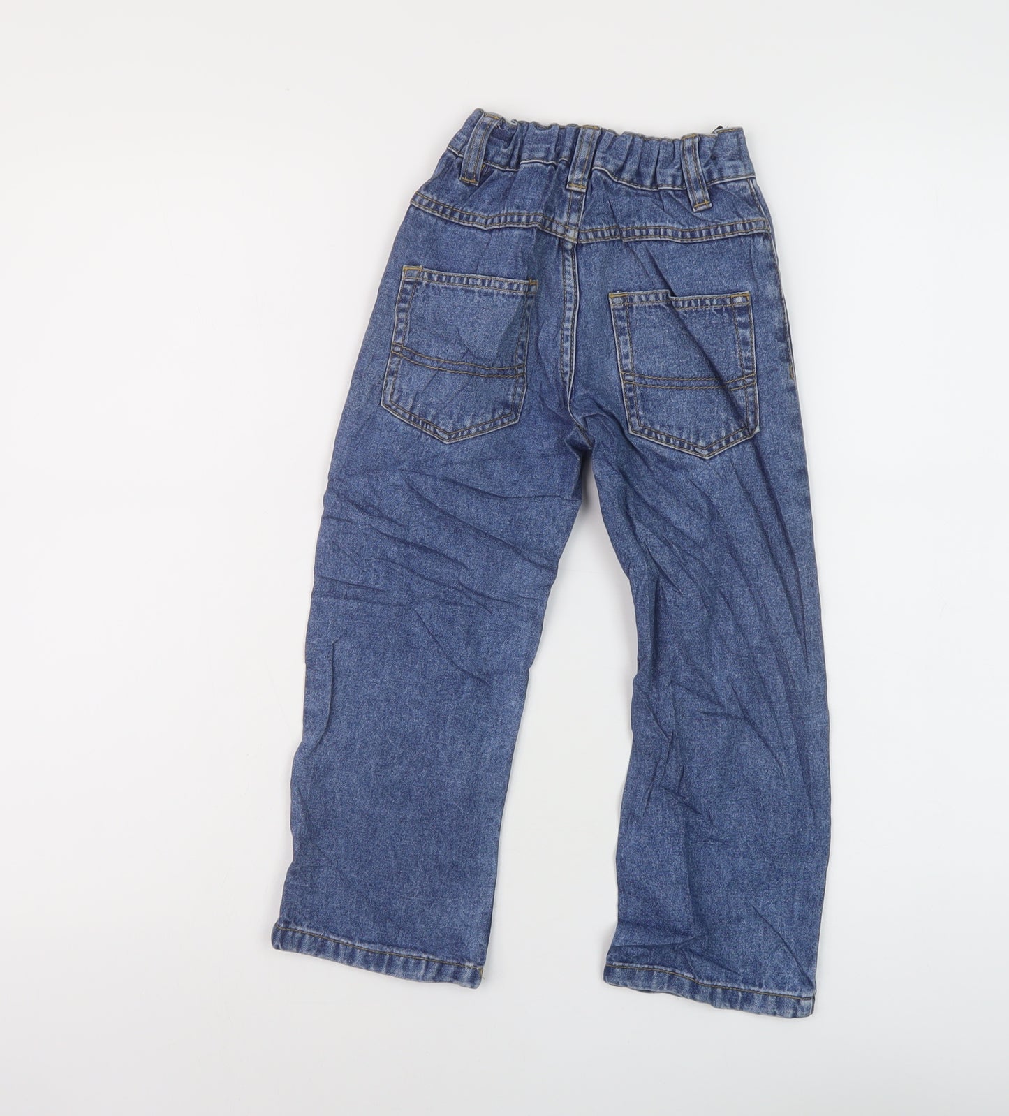 George Boys Blue Cotton Straight Jeans Size 4-5 Years Regular Button