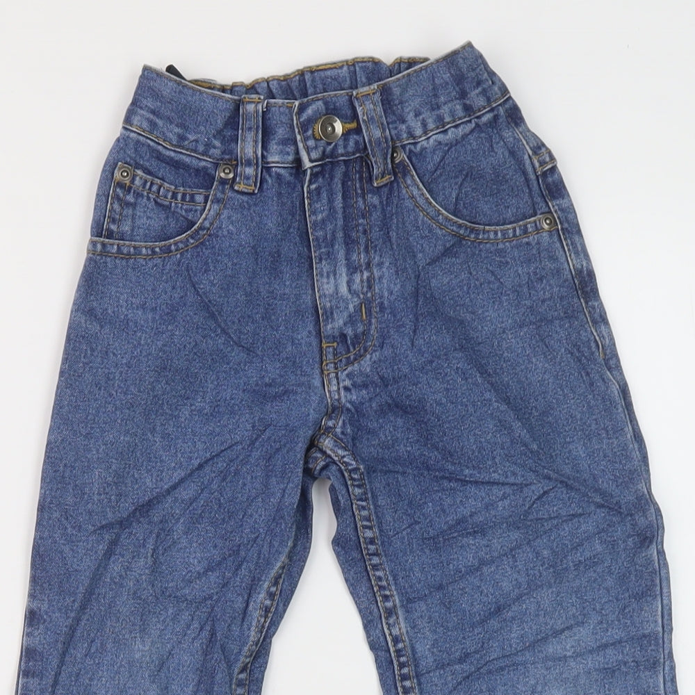 George Boys Blue Cotton Straight Jeans Size 4-5 Years Regular Button