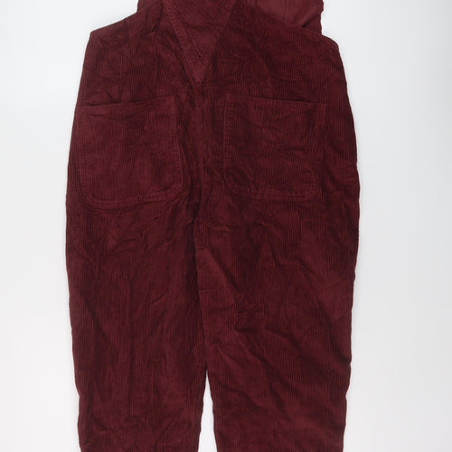 Fat Face Womens Red Cotton Dungaree One-Piece Size 10 L25 in Buckle