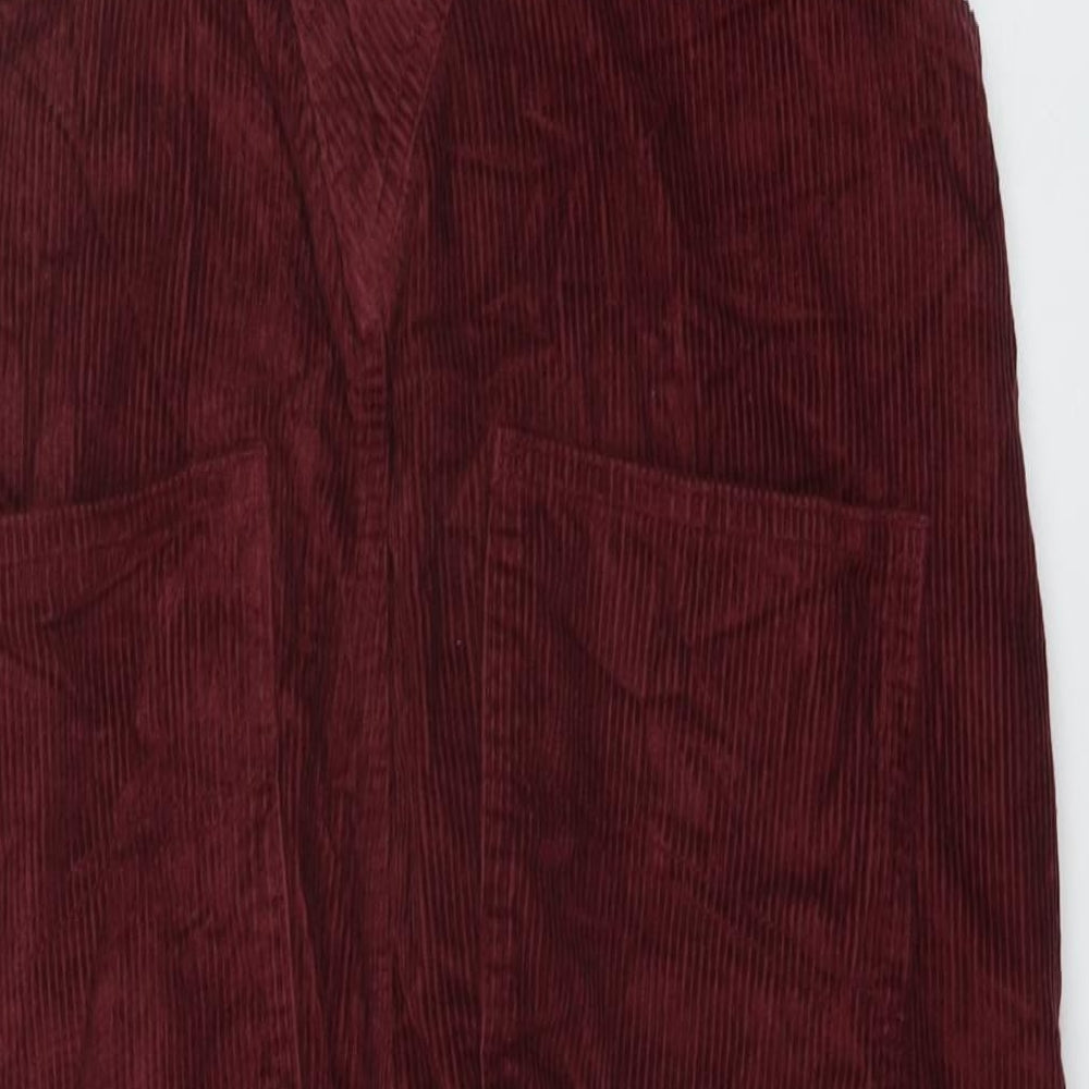 Fat Face Womens Red Cotton Dungaree One-Piece Size 10 L25 in Buckle