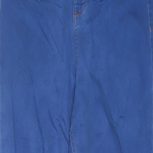 Marks and Spencer Womens Blue Cotton Skinny Jeans Size 14 L29 in Regular Button