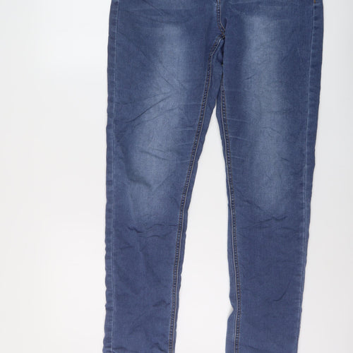 Premium Collection Womens Blue Cotton Straight Jeans Size 12 L30 in Regular Button