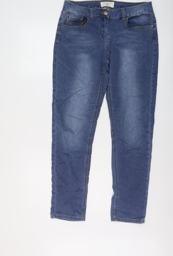 Premium Collection Womens Blue Cotton Straight Jeans Size 12 L30 in Regular Button