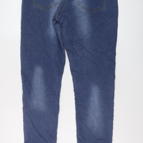 Premium Collection Womens Blue Cotton Straight Jeans Size 12 L30 in Regular Button