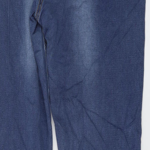 Premium Collection Womens Blue Cotton Straight Jeans Size 12 L30 in Regular Button