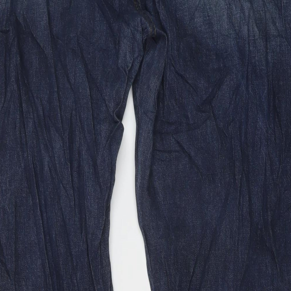 Jeff&Co Womens Blue Cotton Bootcut Jeans Size 16 L32 in Regular Button