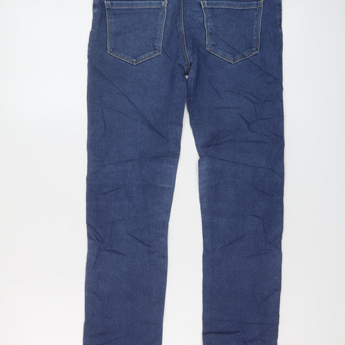 Denim & Co. Boys Blue Cotton Straight Jeans Size 11-12 Years Regular Pullover
