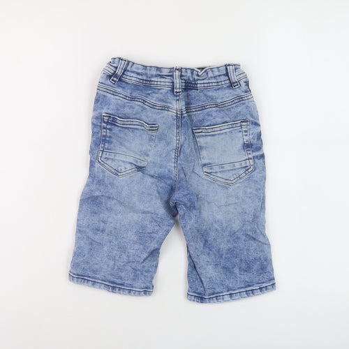 Denim & Co. Boys Beige Cotton Bermuda Shorts Size 8-9 Years Regular Zip