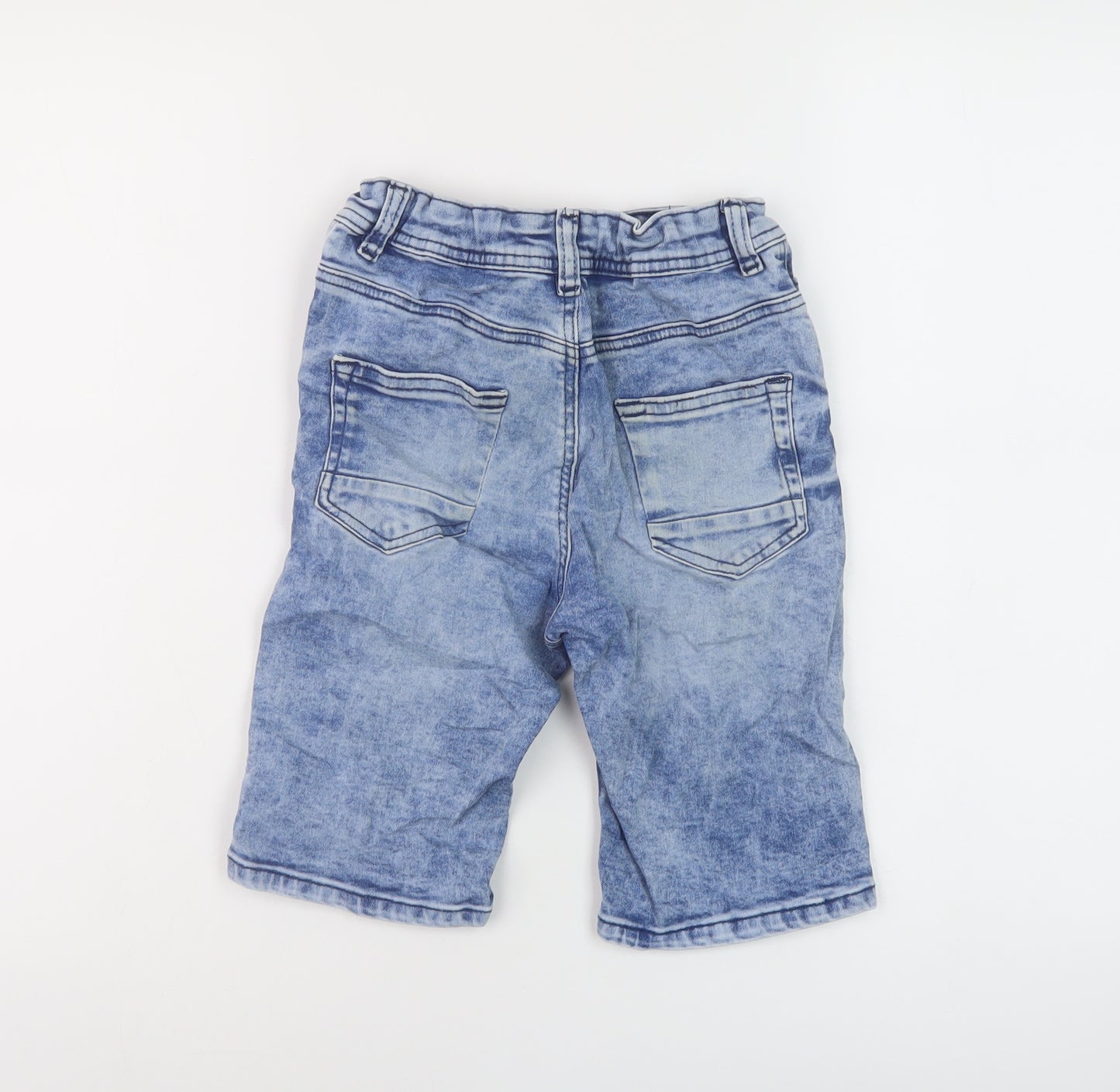 Denim & Co. Boys Beige Cotton Bermuda Shorts Size 8-9 Years Regular Zip