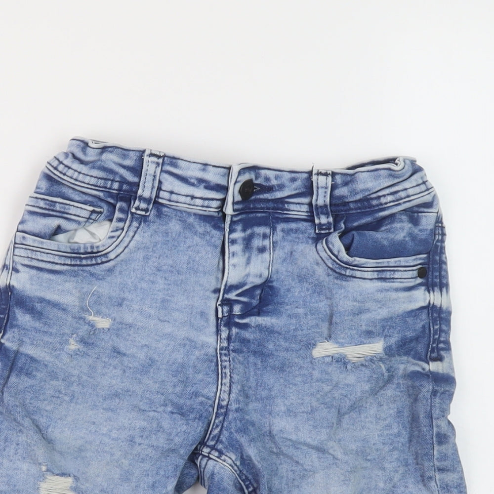 Denim & Co. Boys Beige Cotton Bermuda Shorts Size 8-9 Years Regular Zip