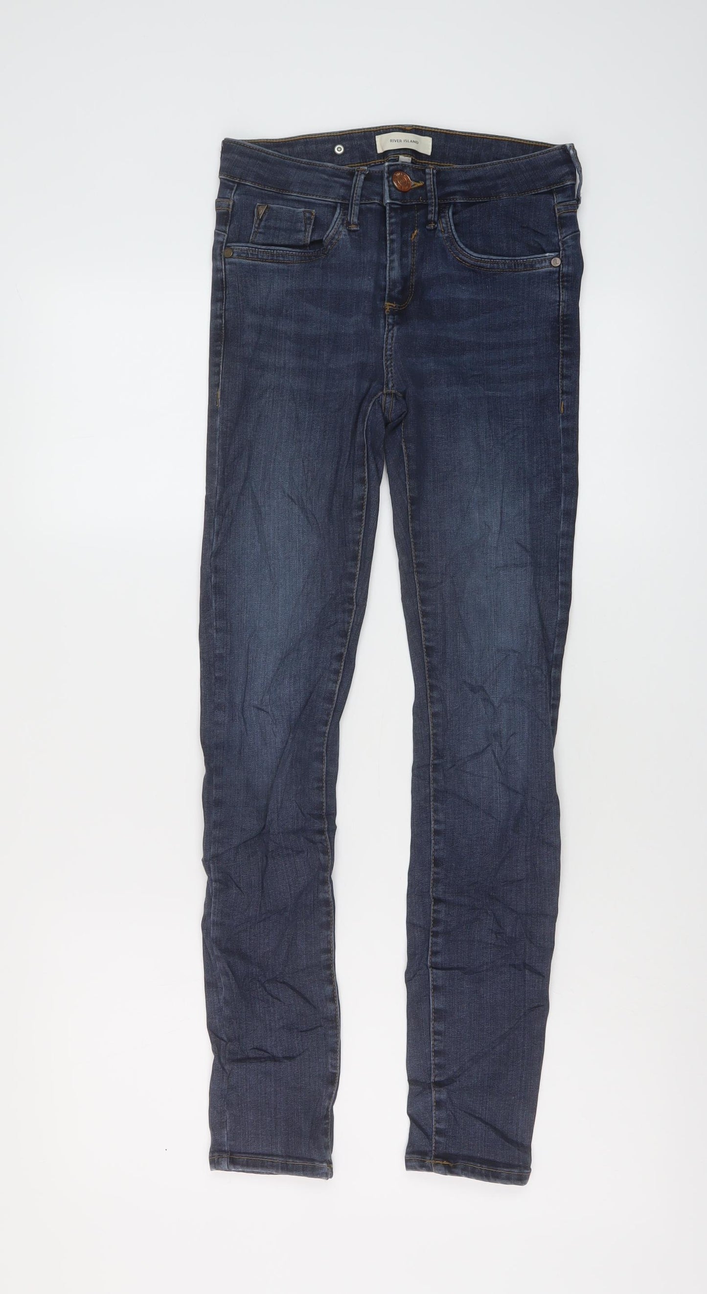 River Island Womens Black Cotton Skinny Jeans Size 6 L28 in Regular Button