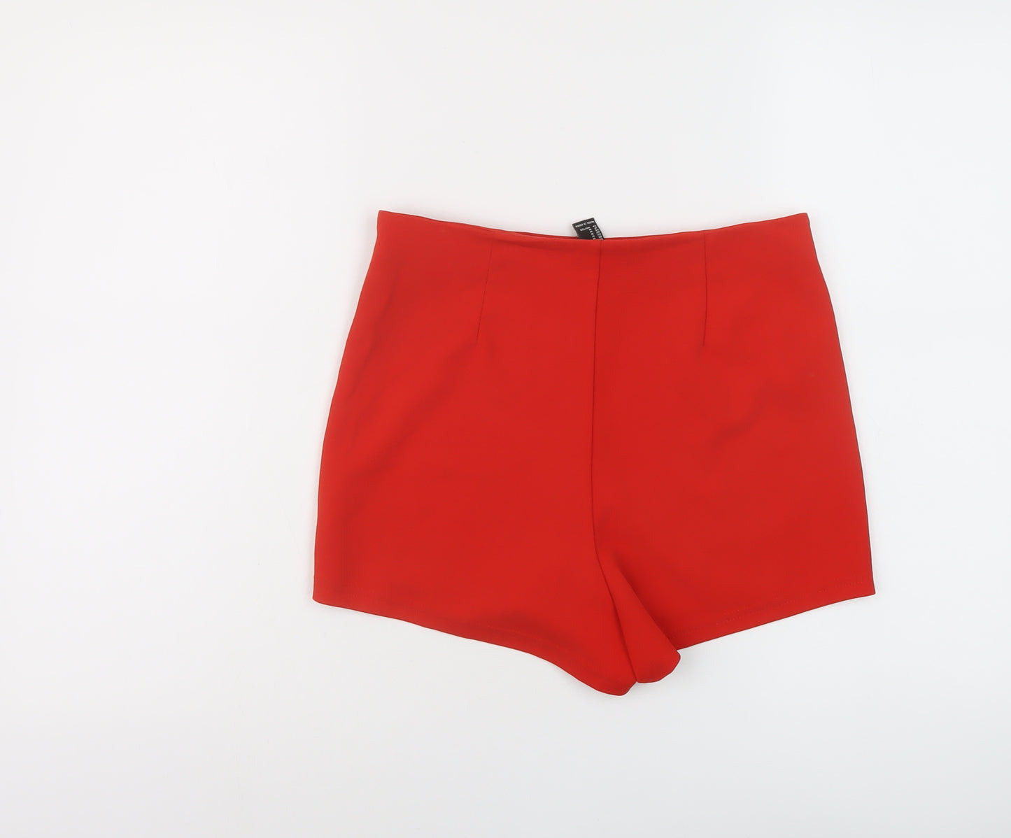 FOREVER 21 Womens Red Polyester Basic Shorts Size M L3 in Regular Zip