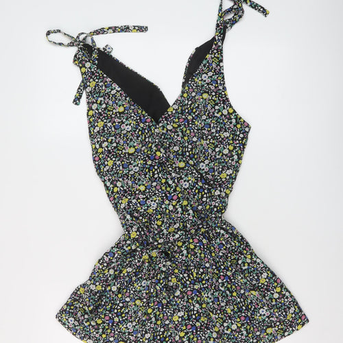 Girl in Mind Womens Multicoloured Floral Polyester Playsuit One-Piece Size 12 Zip