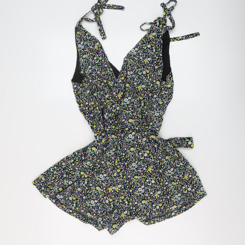 Girl in Mind Womens Multicoloured Floral Polyester Playsuit One-Piece Size 12 Zip