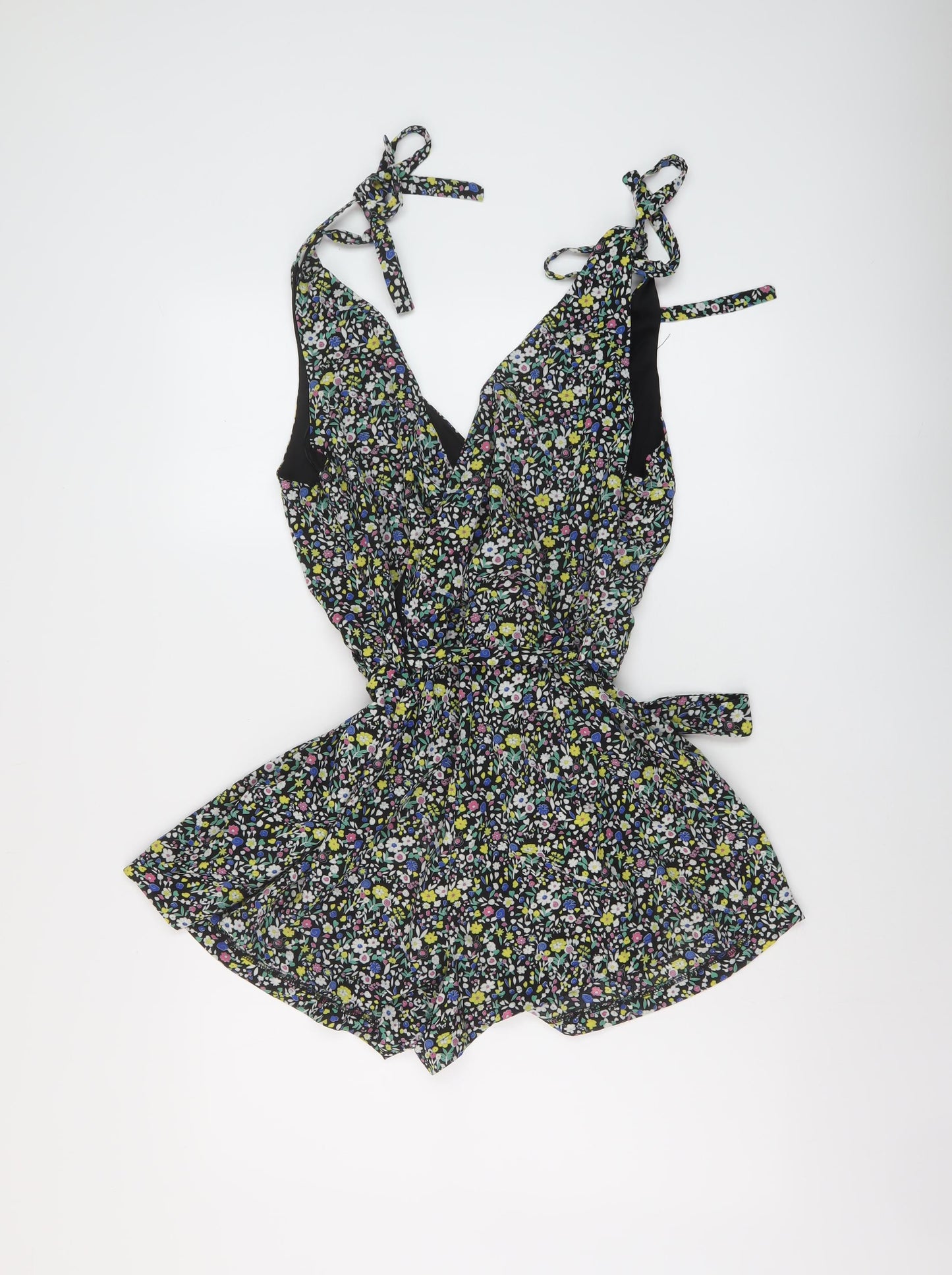 Girl in Mind Womens Multicoloured Floral Polyester Playsuit One-Piece Size 12 Zip