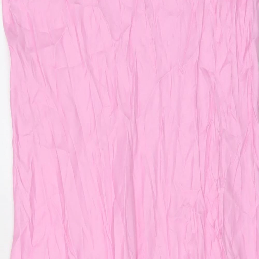 Zara Womens Pink Viscose A-Line Size XL Round Neck Pullover