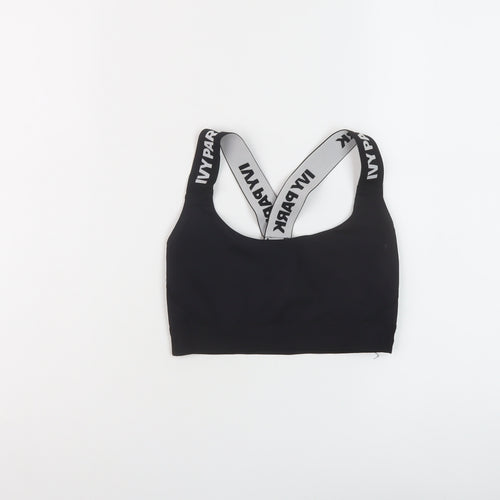 IVY PARK Womens Black Polyester Cropped Tank Size XS Round Neck Pullover