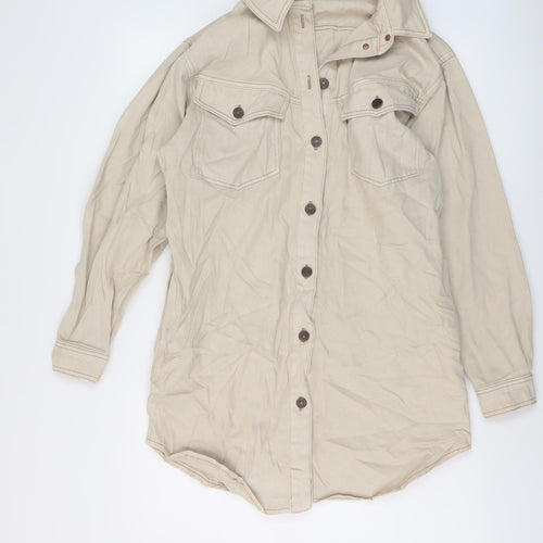 Topshop Womens Beige Jacket Size 14 Button